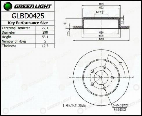 AutomotiveAdriado GLBD0425 - Disque de frein cwaw.fr