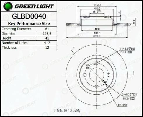 AutomotiveAdriado GLBD0040 - Disque de frein cwaw.fr