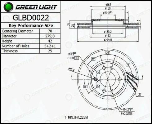 AutomotiveAdriado GLBD0022 - Disque de frein cwaw.fr