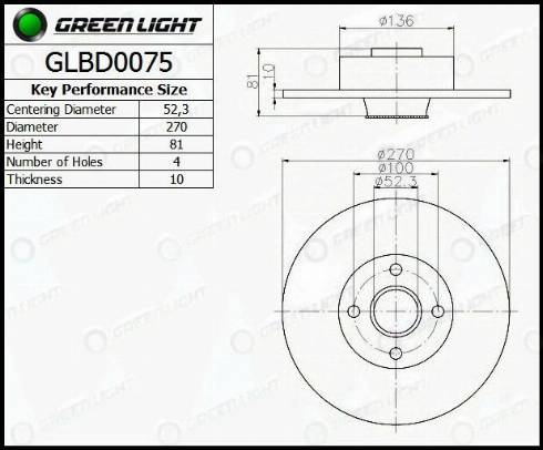 AutomotiveAdriado GLBD0075 - Disque de frein cwaw.fr