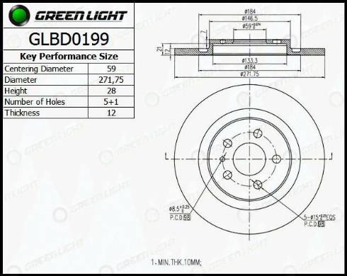 AutomotiveAdriado GLBD0199 - Disque de frein cwaw.fr