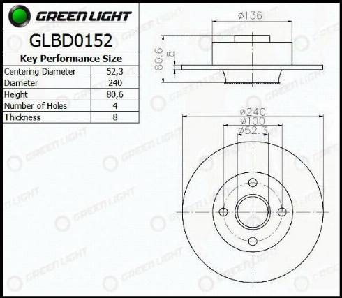 AutomotiveAdriado GLBD0152 - Disque de frein cwaw.fr