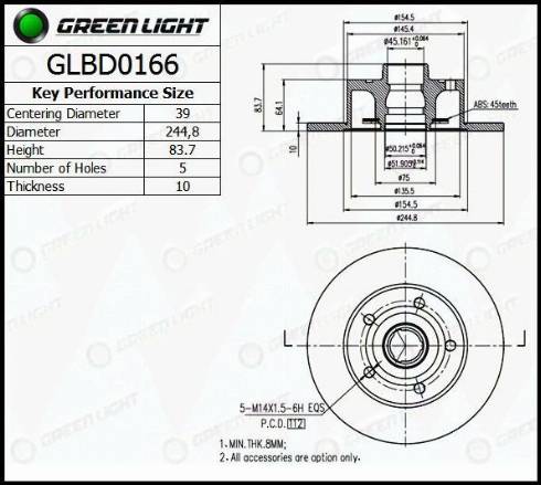 AutomotiveAdriado GLBD0166 - Disque de frein cwaw.fr