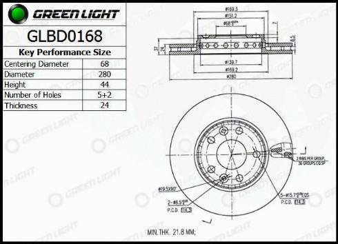 AutomotiveAdriado GLBD0168 - Disque de frein cwaw.fr