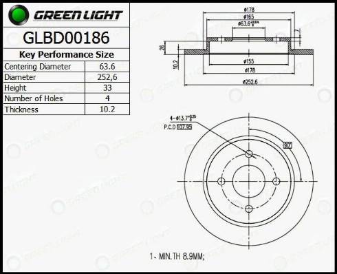 AutomotiveAdriado GLBD0186 - Disque de frein cwaw.fr