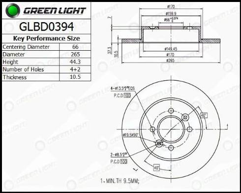 AutomotiveAdriado GLBD0394 - Disque de frein cwaw.fr