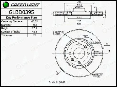 AutomotiveAdriado GLBD0395 - Disque de frein cwaw.fr