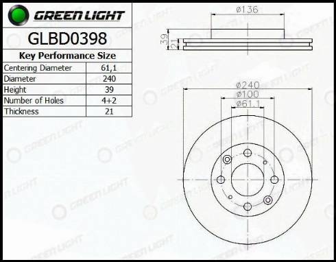 AutomotiveAdriado GLBD0398 - Disque de frein cwaw.fr