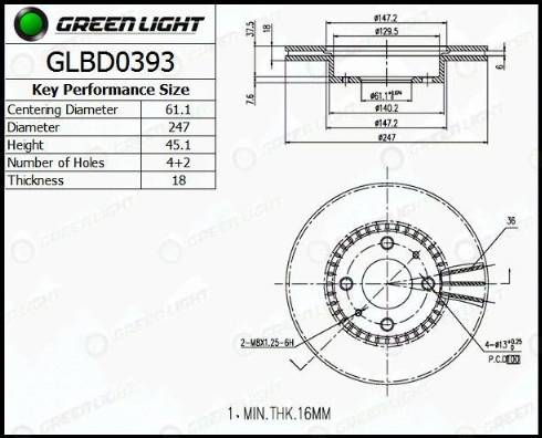 AutomotiveAdriado GLBD0393 - Disque de frein cwaw.fr