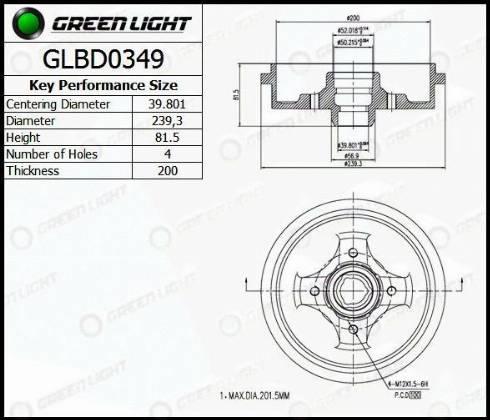 AutomotiveAdriado GLBD0349 - Tambour de frein cwaw.fr