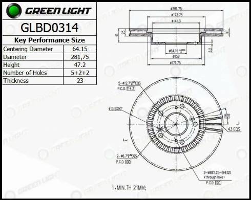 AutomotiveAdriado GLBD0314 - Disque de frein cwaw.fr