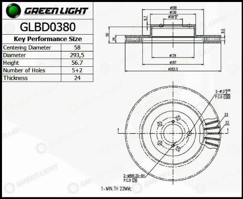 AutomotiveAdriado GLBD0380 - Disque de frein cwaw.fr