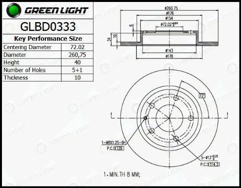 AutomotiveAdriado GLBD0333 - Disque de frein cwaw.fr