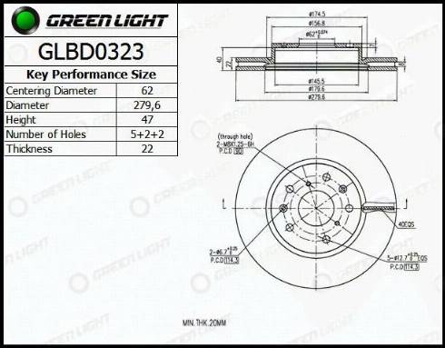 AutomotiveAdriado GLBD0323 - Disque de frein cwaw.fr