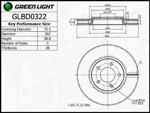 AutomotiveAdriado GLBD0322 - Disque de frein cwaw.fr