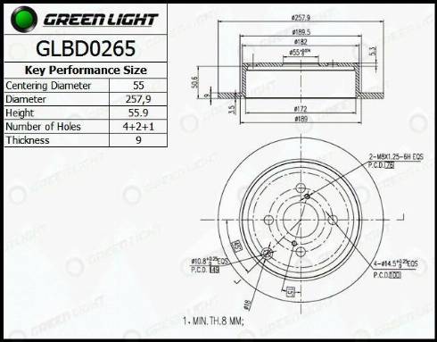 AutomotiveAdriado GLBD0265 - Disque de frein cwaw.fr