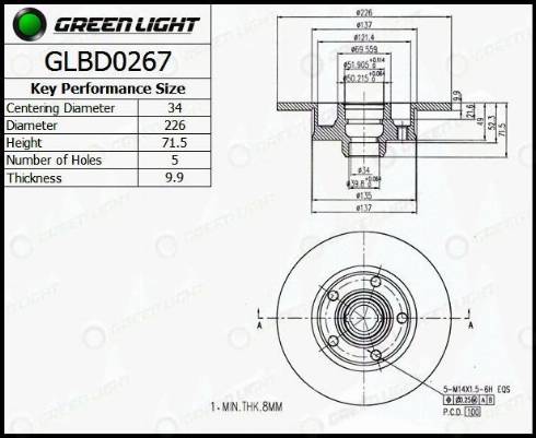 AutomotiveAdriado GLBD0267 - Disque de frein cwaw.fr