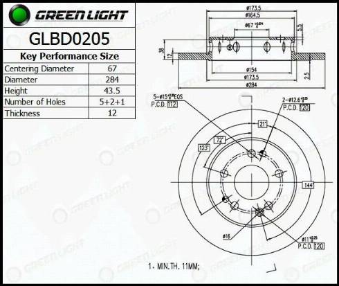 AutomotiveAdriado GLBD0205 - Disque de frein cwaw.fr