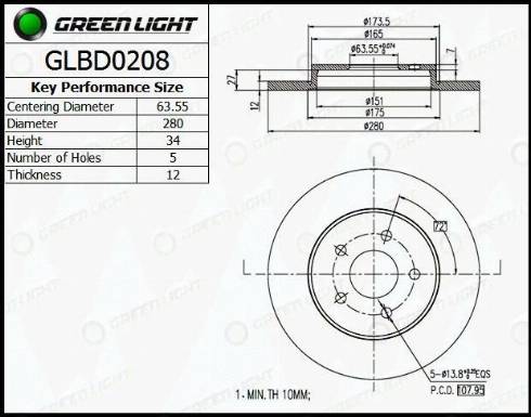 AutomotiveAdriado GLBD0208 - Disque de frein cwaw.fr