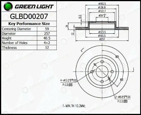 AutomotiveAdriado GLBD0207 - Disque de frein cwaw.fr