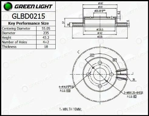 AutomotiveAdriado GLBD0215 - Disque de frein cwaw.fr