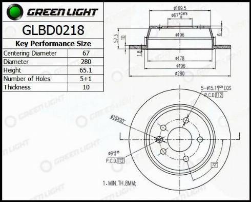 AutomotiveAdriado GLBD0218 - Disque de frein cwaw.fr