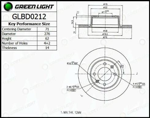 AutomotiveAdriado GLBD0212 - Disque de frein cwaw.fr