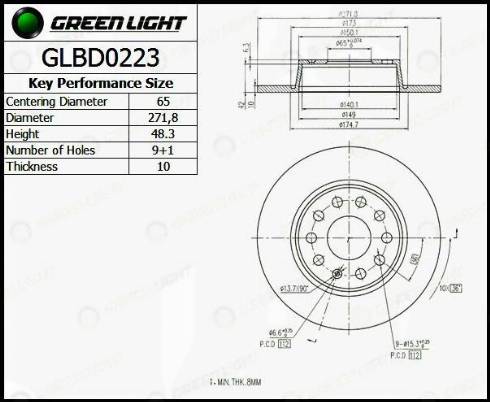 AutomotiveAdriado GLBD0223 - Disque de frein cwaw.fr