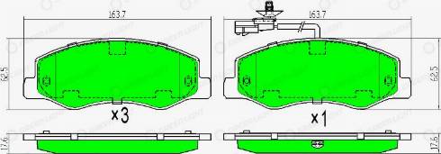 AutomotiveAdriado GLBP0434 - Kit de plaquettes de frein, frein à disque cwaw.fr