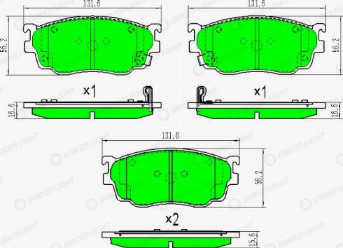 AutomotiveAdriado GLBP0431 - Kit de plaquettes de frein, frein à disque cwaw.fr