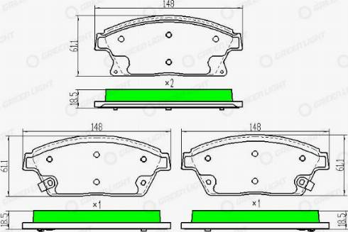 AutomotiveAdriado GLBP0091 - Kit de plaquettes de frein, frein à disque cwaw.fr