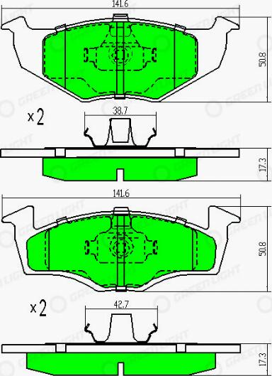 AutomotiveAdriado GLBP0043 - Kit de plaquettes de frein, frein à disque cwaw.fr