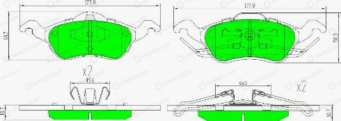 AutomotiveAdriado GLBP0042 - Kit de plaquettes de frein, frein à disque cwaw.fr