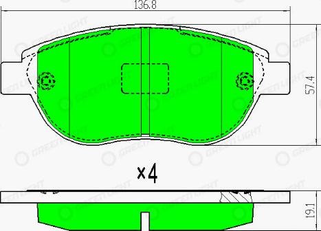 AutomotiveAdriado GLBP0047 - Kit de plaquettes de frein, frein à disque cwaw.fr