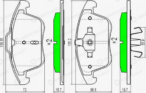 AutomotiveAdriado GLBP0067 - Kit de plaquettes de frein, frein à disque cwaw.fr