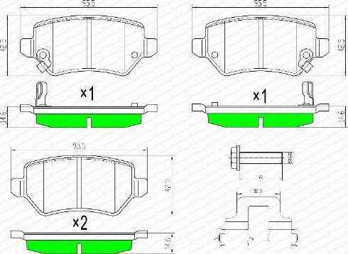 AutomotiveAdriado GLBP0009 - Kit de plaquettes de frein, frein à disque cwaw.fr