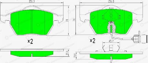 AutomotiveAdriado GLBP0006 - Kit de plaquettes de frein, frein à disque cwaw.fr