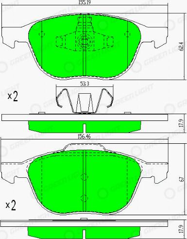 AutomotiveAdriado GLBP0012 - Kit de plaquettes de frein, frein à disque cwaw.fr