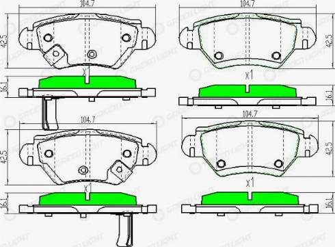 AutomotiveAdriado GLBP0084 - Kit de plaquettes de frein, frein à disque cwaw.fr