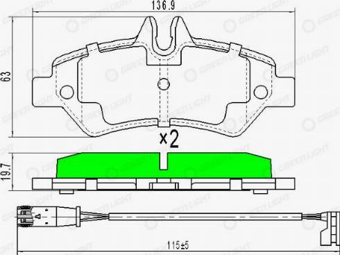 AutomotiveAdriado GLBP0087 - Kit de plaquettes de frein, frein à disque cwaw.fr