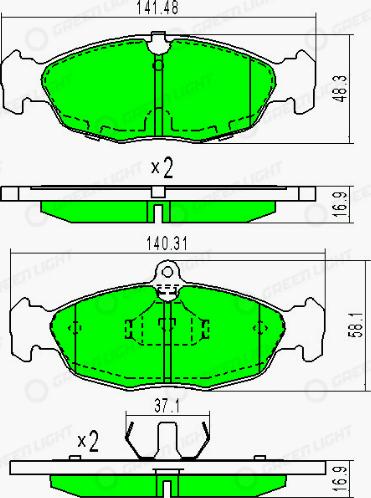 AutomotiveAdriado GLBP0030 - Kit de plaquettes de frein, frein à disque cwaw.fr