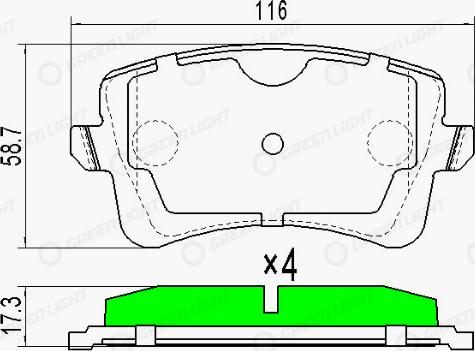 AutomotiveAdriado GLBP0032 - Kit de plaquettes de frein, frein à disque cwaw.fr