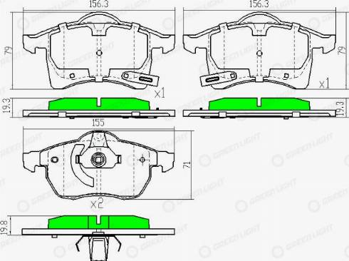 AutomotiveAdriado GLBP0025 - Kit de plaquettes de frein, frein à disque cwaw.fr