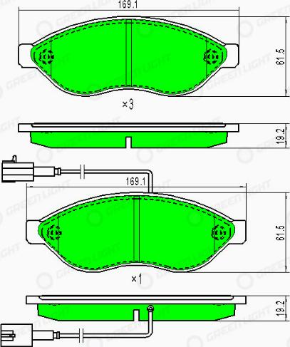 AutomotiveAdriado GLBP0020 - Kit de plaquettes de frein, frein à disque cwaw.fr