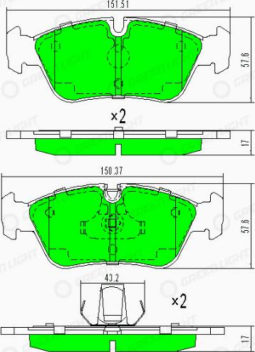 AutomotiveAdriado GLBP0027 - Kit de plaquettes de frein, frein à disque cwaw.fr