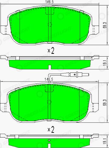 AutomotiveAdriado GLBP0074 - Kit de plaquettes de frein, frein à disque cwaw.fr