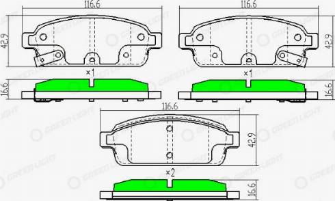 AutomotiveAdriado GLBP0075 - Kit de plaquettes de frein, frein à disque cwaw.fr