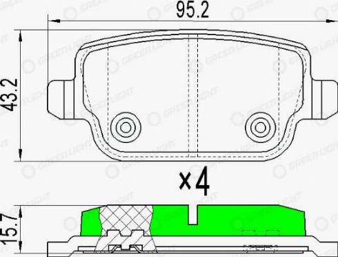 AutomotiveAdriado GLBP0077 - Kit de plaquettes de frein, frein à disque cwaw.fr