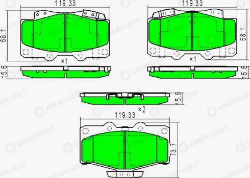 AutomotiveAdriado GLBP0198 - Kit de plaquettes de frein, frein à disque cwaw.fr