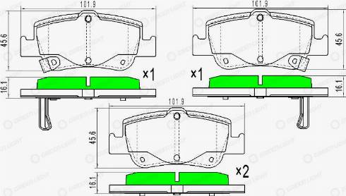 AutomotiveAdriado GLBP0146 - Kit de plaquettes de frein, frein à disque cwaw.fr